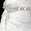 Elegant Ribbon Headpiece w/ Vintage Feather Side Accent HP-1532 White Only