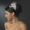 * Glamorous Silver Clear Crystal & White or Ivory Feather Fascinator 1537