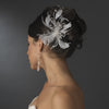 * White/Ivory Feather Fascinator Bridal Wedding Hair Comb 1539