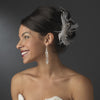 * White/Ivory Feather Fascinator Bridal Wedding Hair Comb 1539