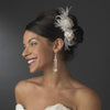 * Ivory & Rum Pink Rose & Feather Bridal Wedding Hair Clip 1665