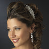 Silver Clear Rhinestone Side Accented Bridal Wedding Double Side Accented Bridal Wedding Headband Headpiece 1689