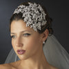Vintage Couture Leaves Side Accented Crystal Bridal Wedding Faceframer Bridal Wedding Headband 19255
