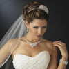 Silver Clear Rhinestone & Crystal Bridal Wedding Jewelry Set 9707