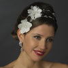 Flower Crystal Bridal Wedding Headpiece 2033 (White or Ivory)