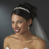 Crystals & Porcelain Flowers Silver Bridal Wedding Headband Headpiece 3890