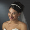 Crystals & Porcelain Flowers Silver Bridal Wedding Headband Headpiece 3890