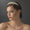 Silver & White Pearl Bridal Wedding Hair Clip On Bridal Wedding Earrings 20613