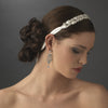 Fabulous Ivory & Clear Crystal Ribbon Bridal Wedding Headband 6470