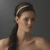 * Modern Vintage Crystal Bridal Wedding Ribbon White or Ivory Headband HP 6471