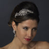 Alluring Antique Silver Clear Crystal Side Accented Headpiece 7062