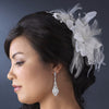 Feather Fascinator with Sequins & Bugle Beads Bridal Wedding Hair Comb/Clip 7794