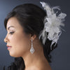 Antique Silver Clear CZ Vintage Bridal Wedding Earrings 3530