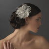 * Silver Feather Fascinator Bridal Wedding Hair Clip with Bridal Wedding Brooch Pin 8106