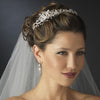 Silver Ivory Freshwater Pearl & Rhinestone Side Accented Bridal Wedding Headband 8231
