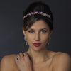 Silver Fuchsia & AB Rhinestone Flower Bridal Wedding Headpiece 8233