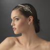 Antique Silver Crystal Flower Headpiece HP 8291