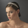 * Eloquent Silver Modern Rhinestone Swirl Bridal Wedding Headband - HP 8332