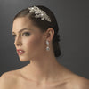 French Silver Cubic Zirconia Drop Bridal Wedding Earrings 2807