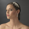 French Silver Cubic Zirconia Drop Bridal Wedding Earrings 2807