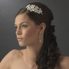 Silver Side Accenting Rhinestone Flower Cluster Bridal Wedding Headband - HP 8349
