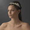 Pearl & Rhinestone Couture Side Accented Flower Bridal Wedding Headband - HP 8354