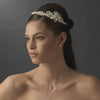 Pearl & Rhinestone Couture Side Accented Flower Bridal Wedding Headband - HP 8354