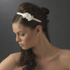 * Ivory Bridal Wedding Headband with Flower Side Accent HP 8392