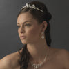 Bridal Wedding Necklace Earring Set 8388 Silver Ivory