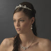 Bridal Wedding Necklace Earring Set 8388 Silver Ivory