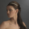 Rhinestone and Ivory or White Pearl Wedding Floral Bridal Wedding Headband HP 858