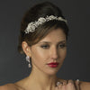 Antique Silver Clear Rhinestone Flower Rose Bridal Wedding Headband 865