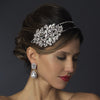 Antique Silver Clear Side Accented Rhinestone Bridal Wedding Headband 930