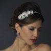 Vintage Inspired Ivory Antique Silver Rhinestone Bridal Wedding Headband HP 938