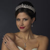 Silver Diamond White Pearl & CZ Crystal Kate Middleton Bridal Wedding Earrings 9255