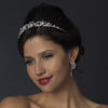 * Silver Clear Crystal Bead & White Pearl Bridal Wedding Headband 9957