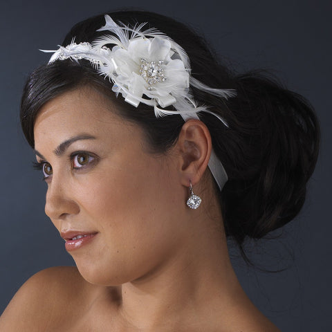 Silver Clear & AB Rhinestone French Bridal Wedding Hair Clip Bridal Wedding Earrings 1003