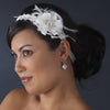 Silver Clear & AB Rhinestone French Bridal Wedding Hair Clip Bridal Wedding Earrings 1003