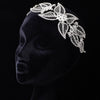 Silver Clear Rhinestone Floral Leaf Bridal Wedding Hair Adornment