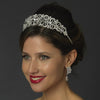 * Antique Silver Clear Rhinestone & Crystal Bead Bridal Wedding Tiara Headpiece 866
