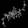 Silver Freshwater Pearl, Rhinestone Swarovski Crystal Bead Vine Bridal Wedding Hair Adornment Accent