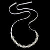 Ivory Matte Ribbon Bridal Wedding Belt with Swirly Rhinestone Design