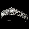 Rhodium Princess Bridal Wedding Tiara with Rhinestones & Gemstones