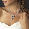 Silver Clear “Kim Kardashian” Inspired CZ Crystal Bridal Wedding Necklace 1538
