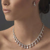 Silver Clear Bridal Wedding Necklace 2404