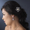 * Elegant Vintage Crystal Bridal Wedding Hair Pin for Bridal Wedding Hair or Gown Bridal Wedding Brooch 29 Antique Silver Ivory