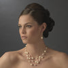 Modern Champagne Pearl Dangle Bridal Wedding Earrings 8358