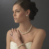 Silver Gray Pearl Stud Bridal Wedding Earrings E 7500