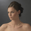 Simple Swarovski Crystal Bead & Pearl Drop Bridal Wedding Earrings 8367