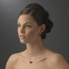 Pearl Bridal Wedding Necklace Earring Set NE 8369 Red